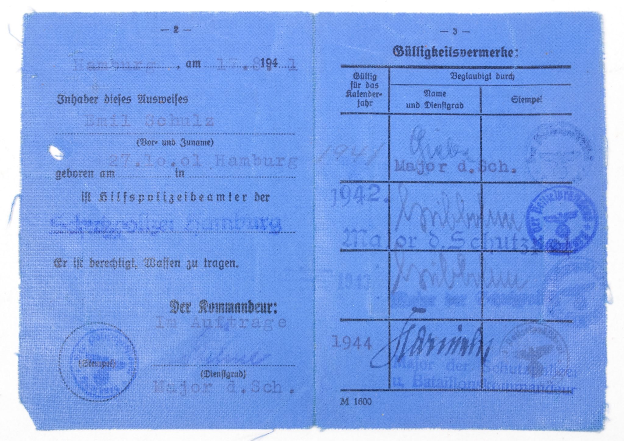 Polizei Dienstausweis -Schutzpolizei Hamburg — image 2