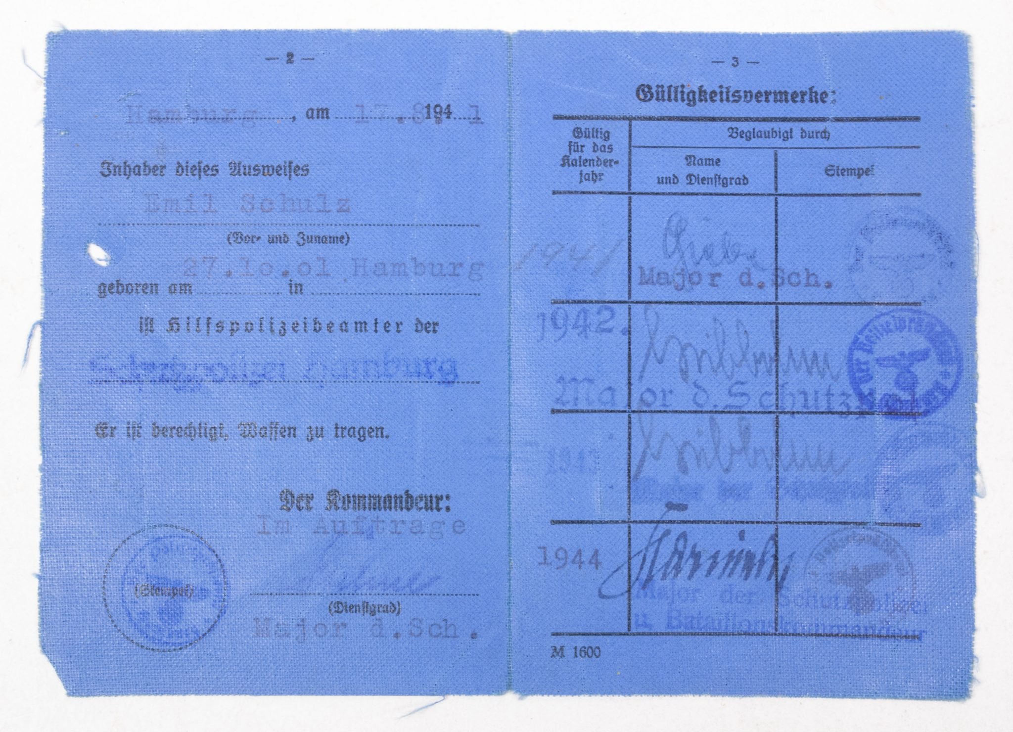 Polizei Dienstausweis -Schutzpolizei Hamburg — image 3