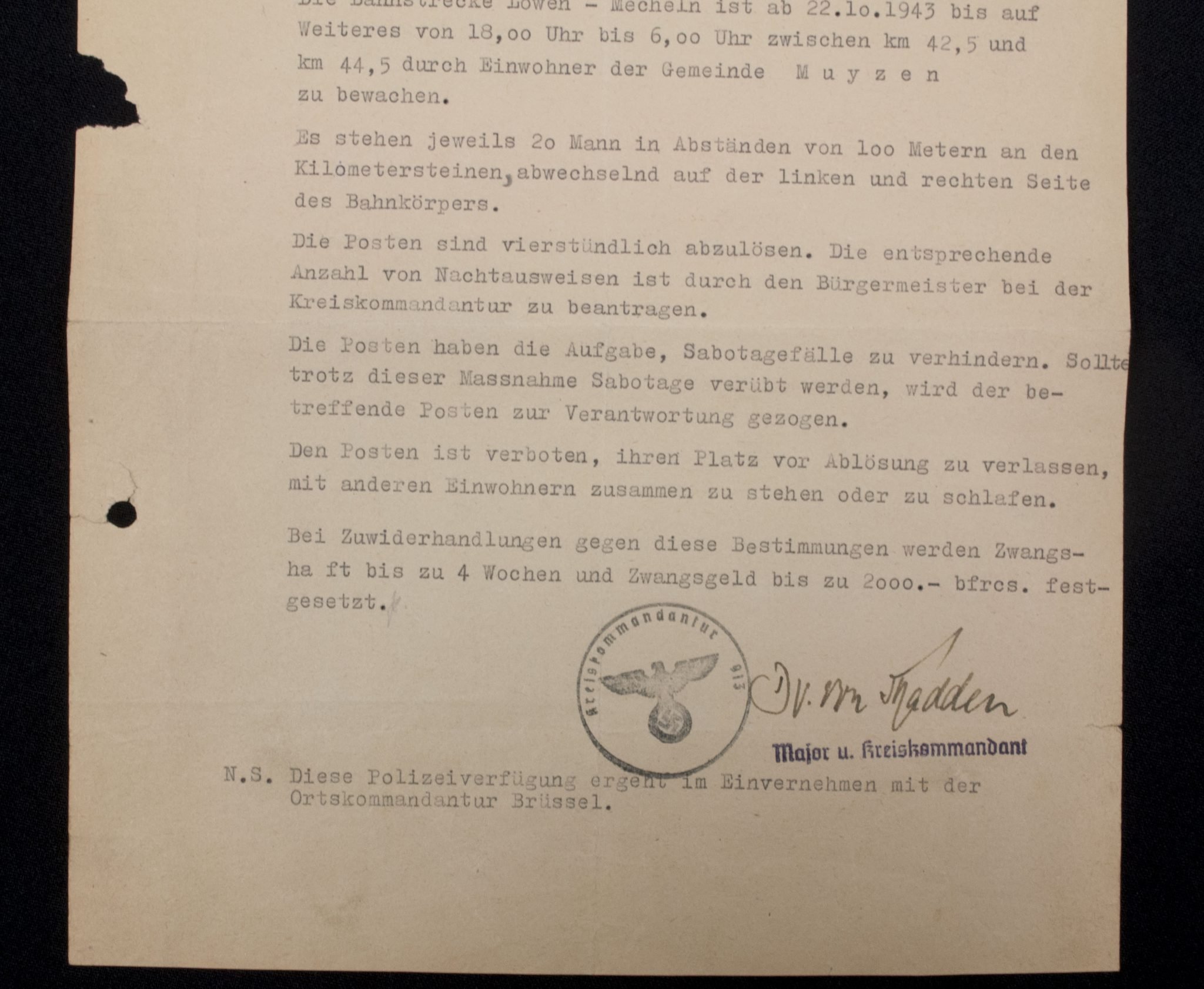 (Belgium) Leuven/Mechelen Polizeiverfügung 1943 — image 6