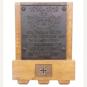 WWI large commemorative plate Feldwebel Hugo Hölling 8/RJR 213 gefallen …