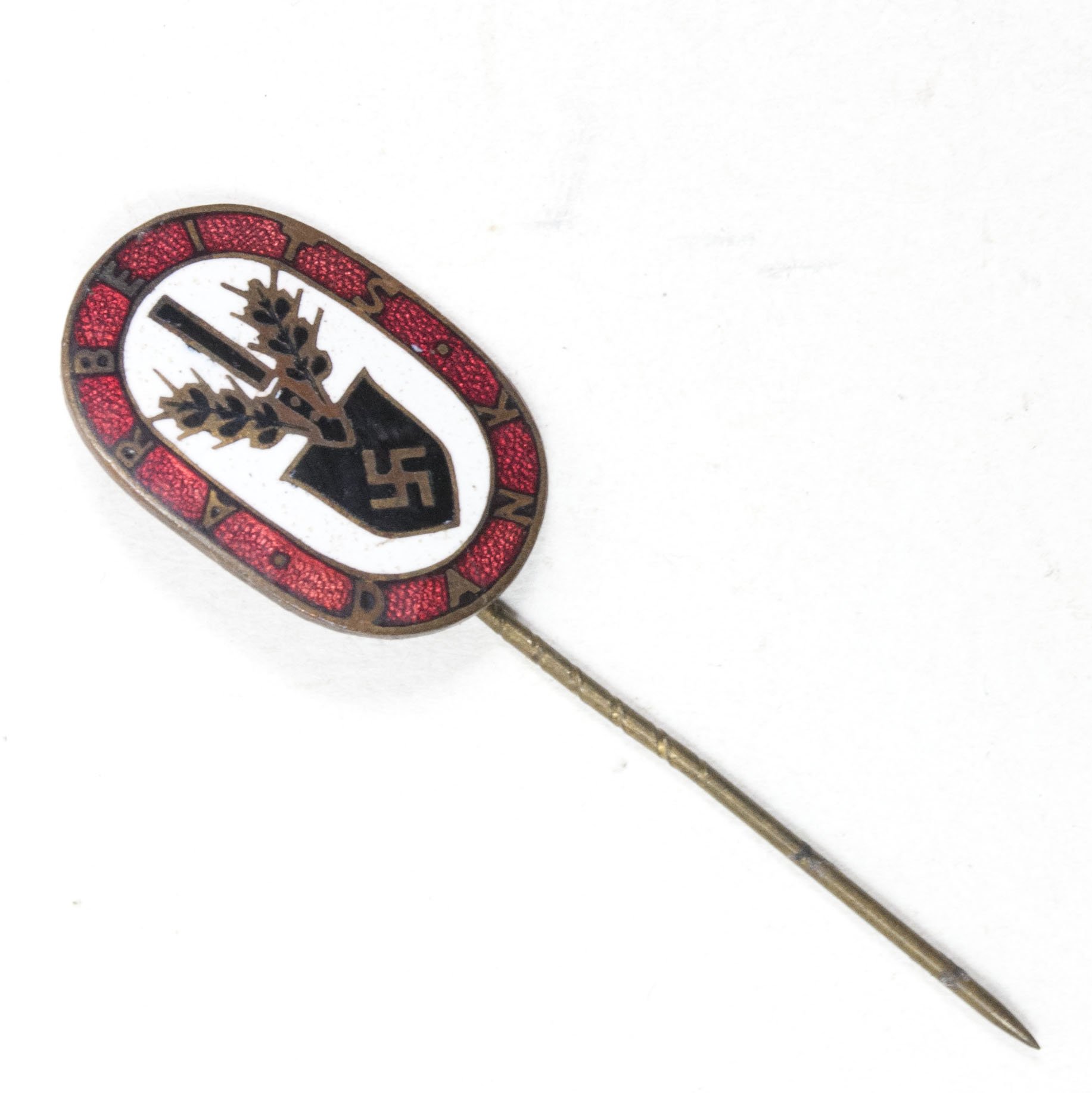 Reichsarbeitsdienst (RAD) Arbeitsdank stickpin abzeichen (A. ST. GES GESCH Berlin) — image 2