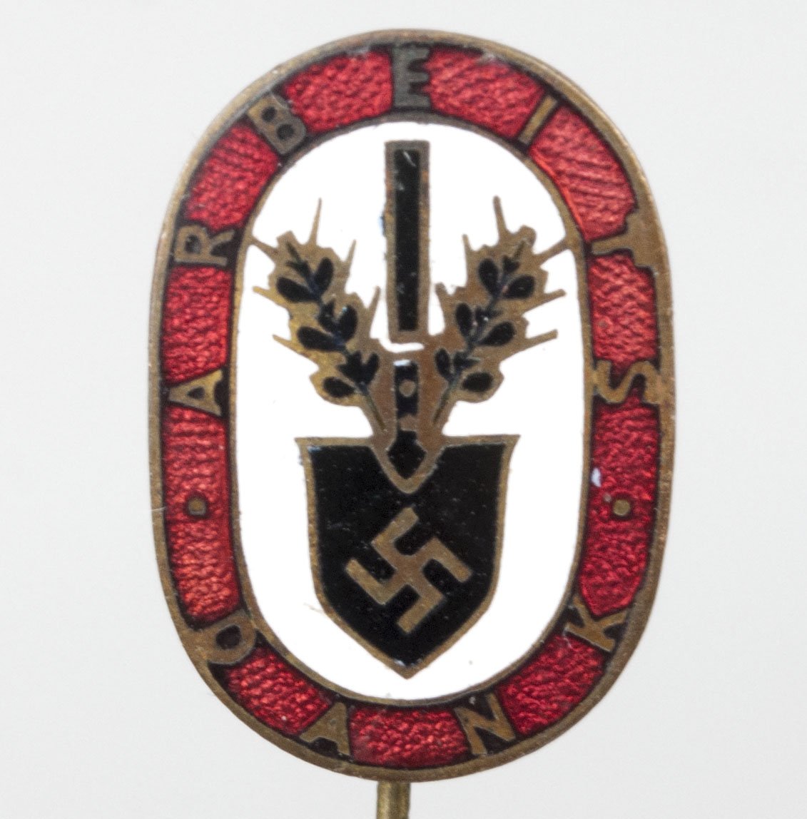 Reichsarbeitsdienst (RAD) Arbeitsdank stickpin abzeichen (A. ST. GES GESCH Berlin) — image 4
