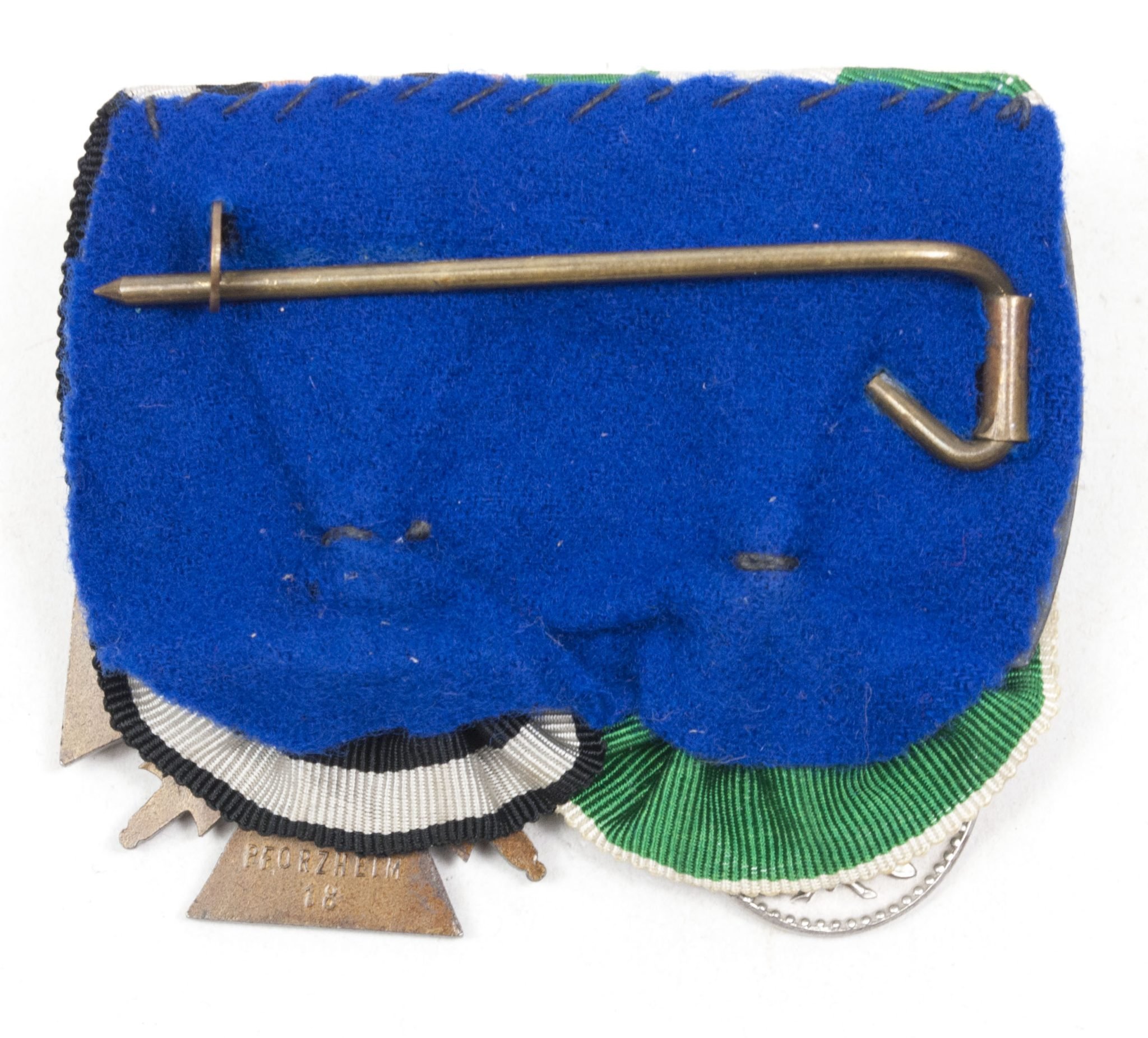 German medalbar with silver(!) Industrie und Handelskammer Plauen medal by Karl Goetz + Frontkämpfer Ehrenkreuz – Rare — image 2