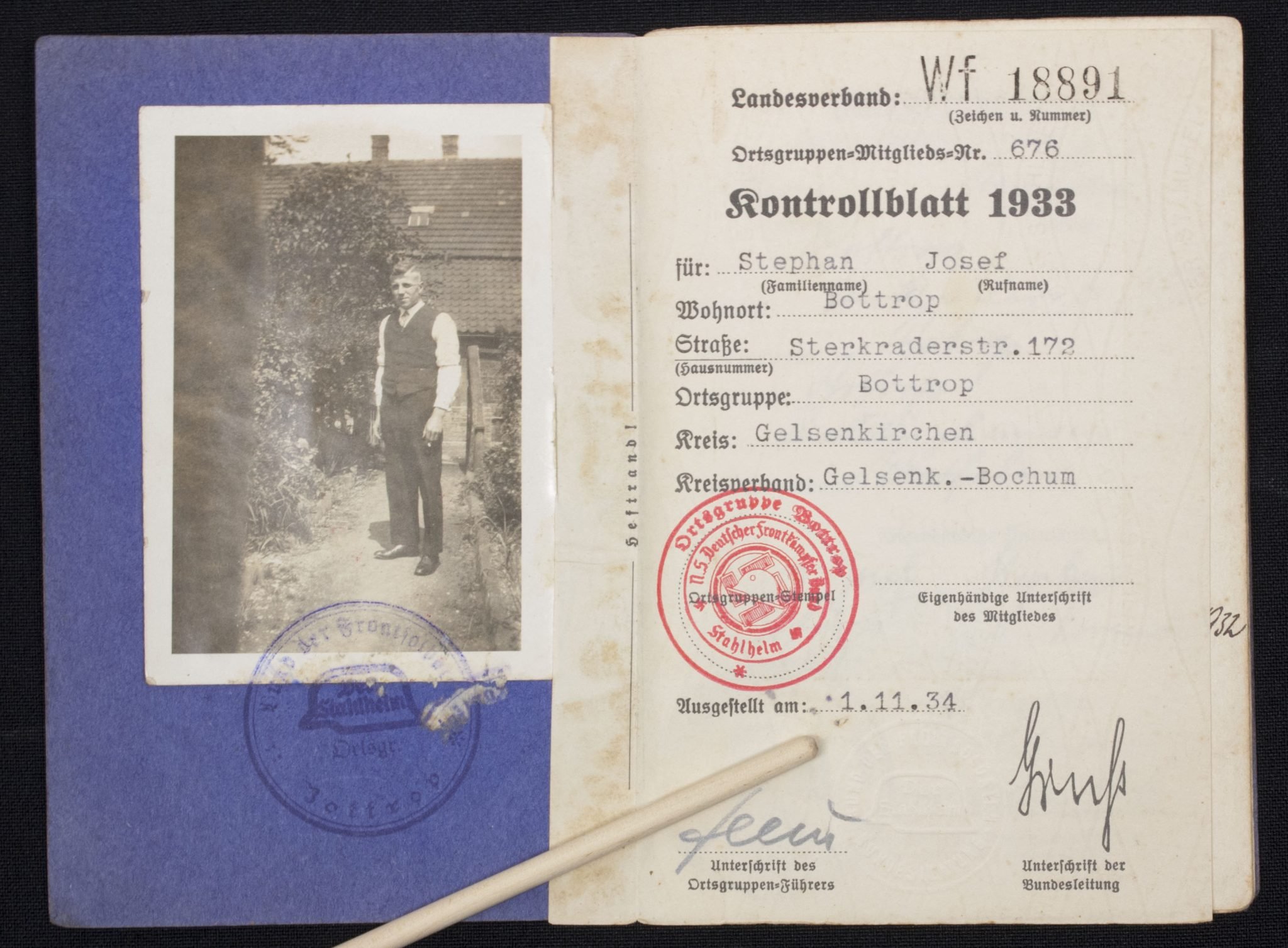 N.S. Deutscher Frontkämpferbund Mitgliedsbuch — image 2