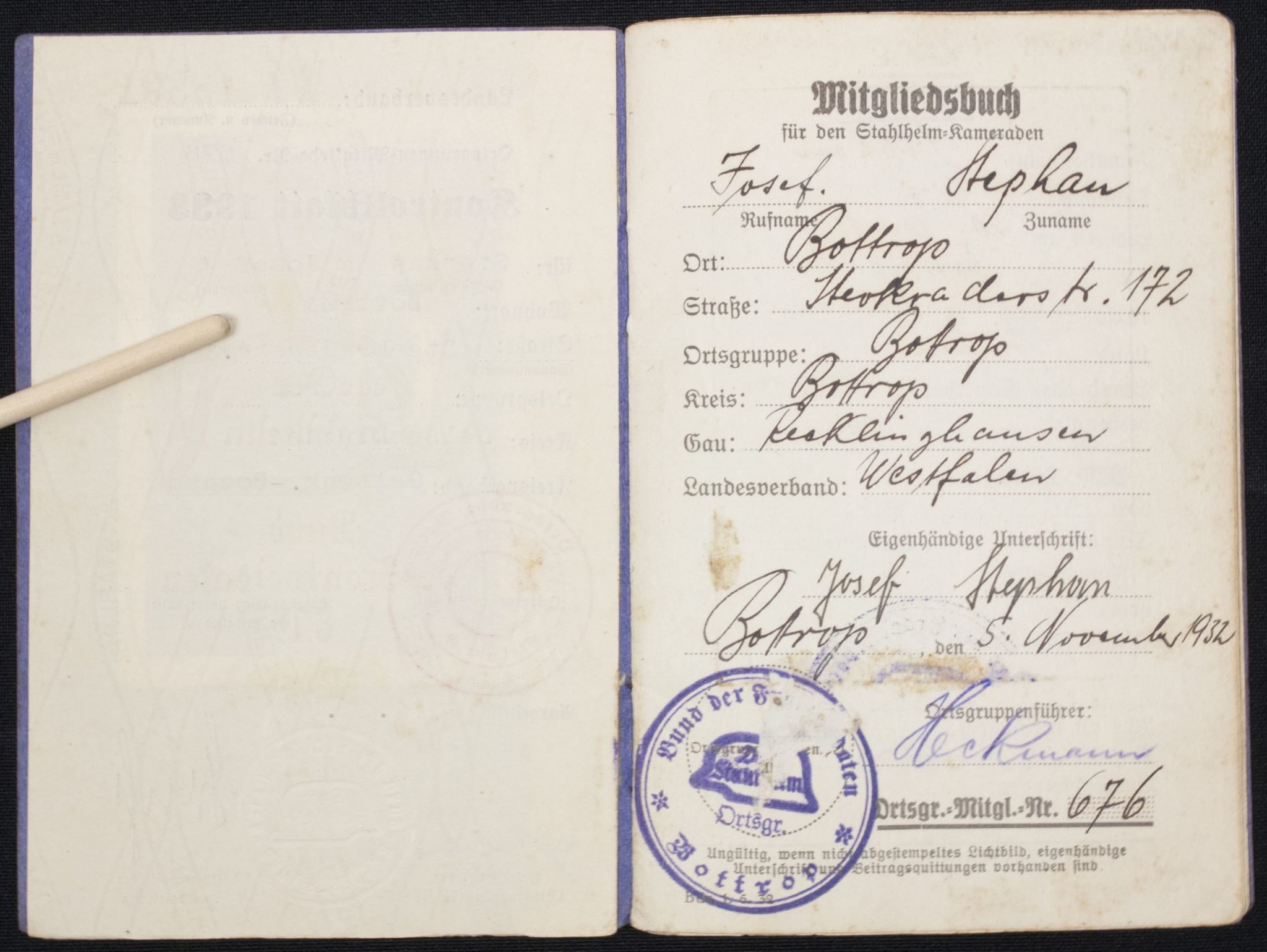 N.S. Deutscher Frontkämpferbund Mitgliedsbuch — image 7