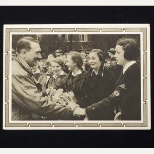 (Postcard) Hitler with BDM girls