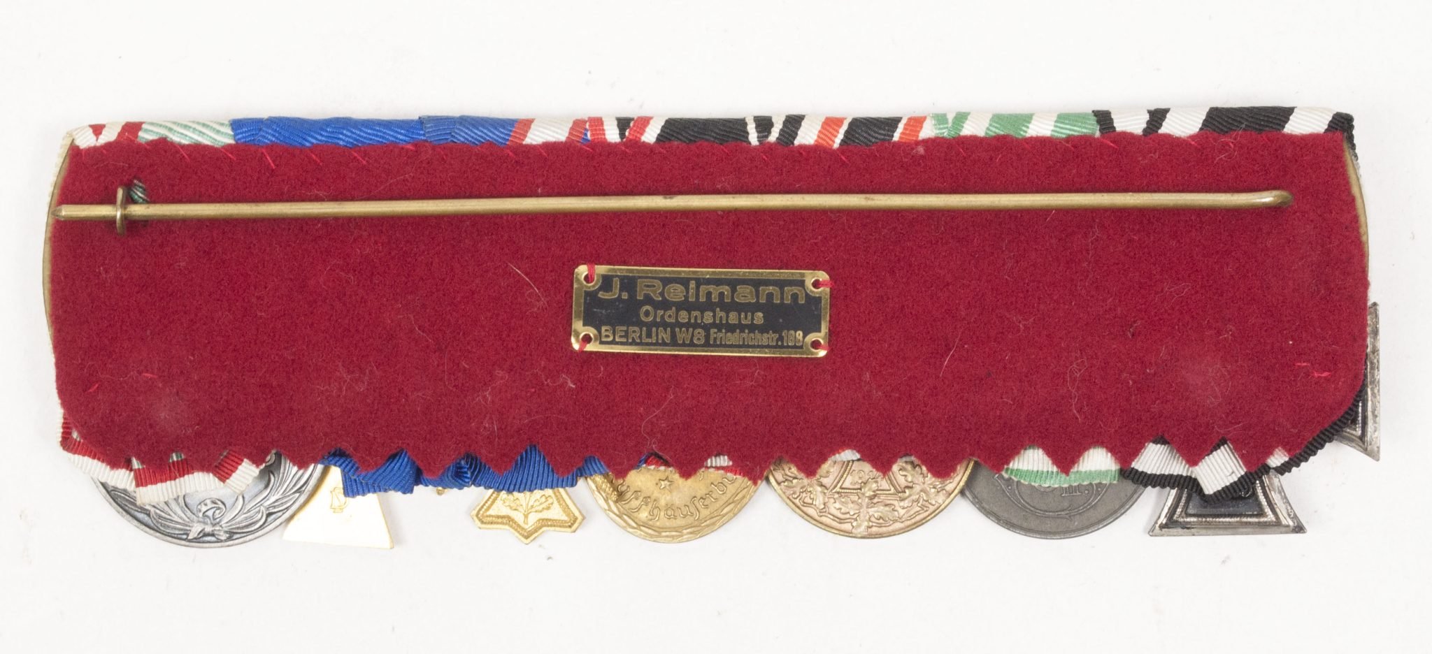 Sachsen-Altenburg large medalbar with EK2, Tapferkeitsmedaille, Ehrenlegion medal, Kyffhäuser medaille, Regiments Erinnerungskreuz, Ehrenlegion kreuz, Kriegserinnerungsmedaille (maker J. Reimann Berlin) — image 18
