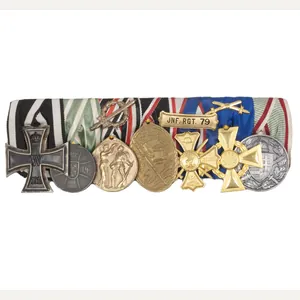 Sachsen-Altenburg large medalbar with EK2, Tapferkeitsmedaille, Ehrenlegion medal, Kyffhäuser medaille, …