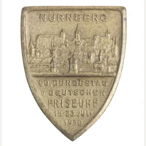 59. Bundestag d. Deutschen Friseure 18.23. Juli 1930 N:urnberg abzeichen …