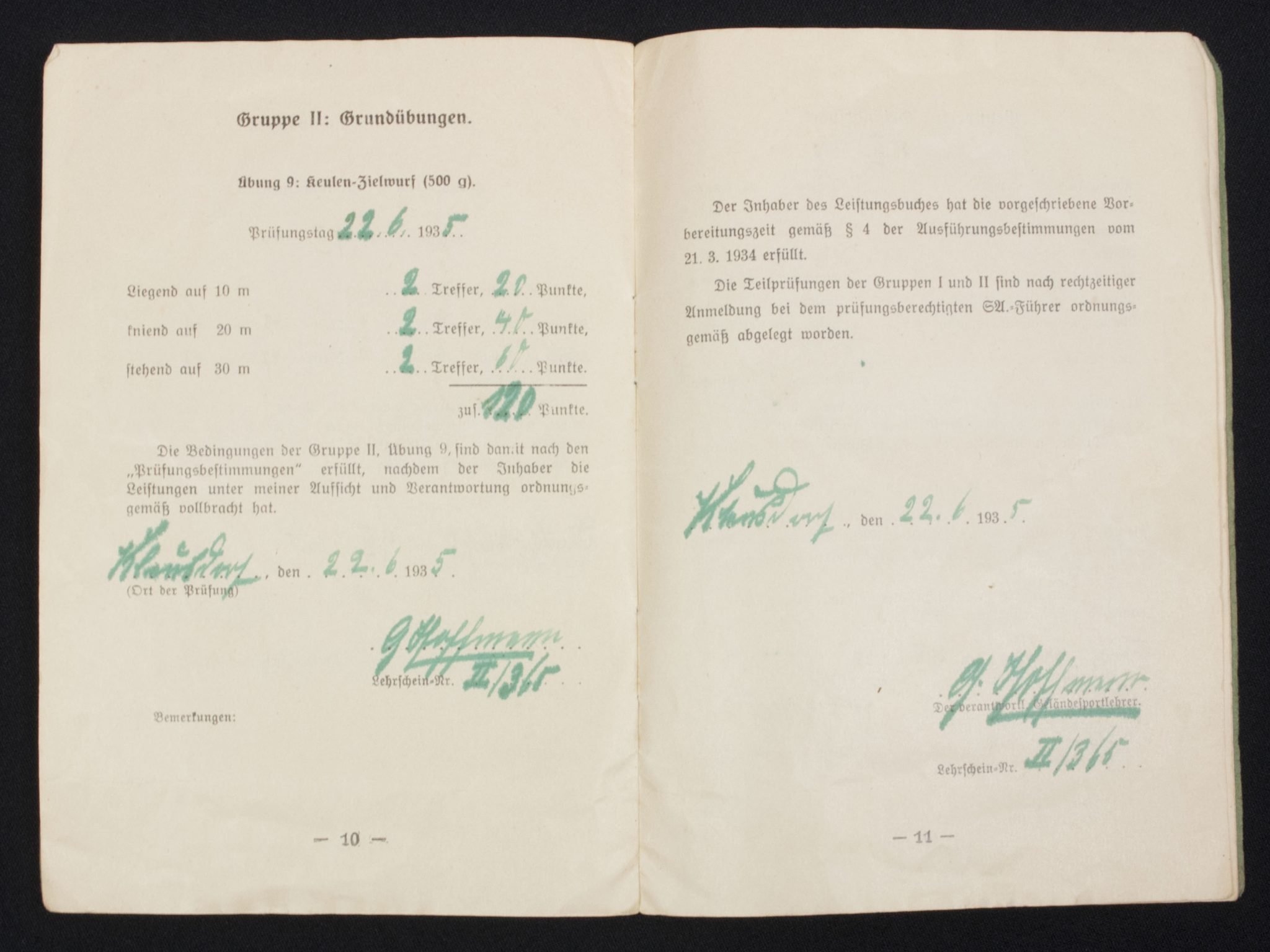 SA Sportabzeichen – Leistungsbuch with passphoto – April 1934 — image 9