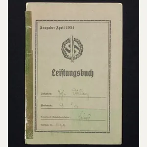 SA Sportabzeichen – Leistungsbuch with passphoto – April 1934