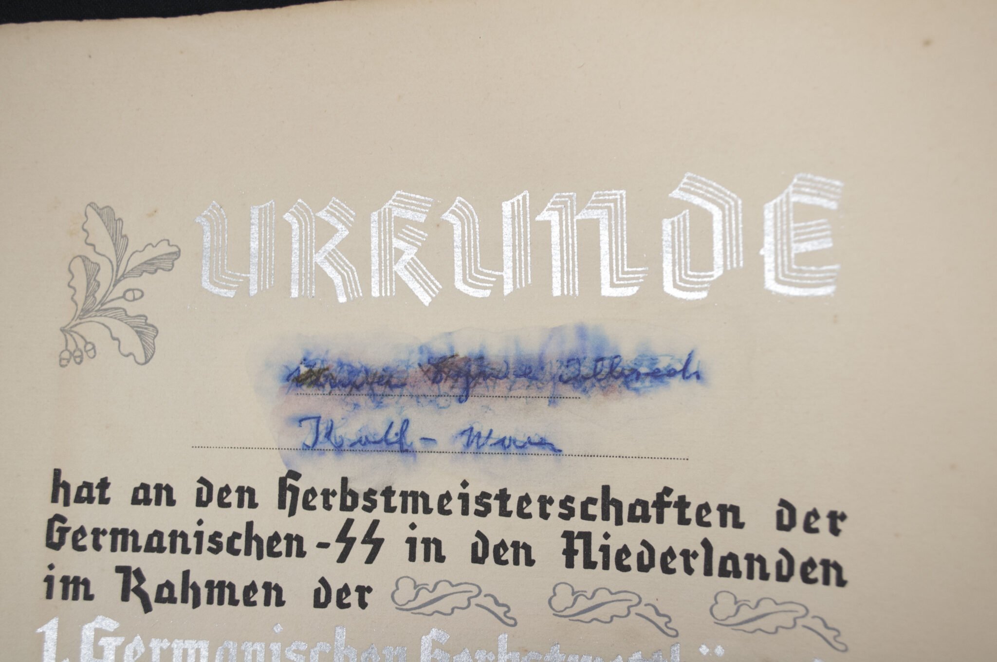 Dutch SS / Germaansche SS : Urkunde SS-Ausbildungslager Avegoor with original Rauter signature (Extremely rare!!!) — image 13