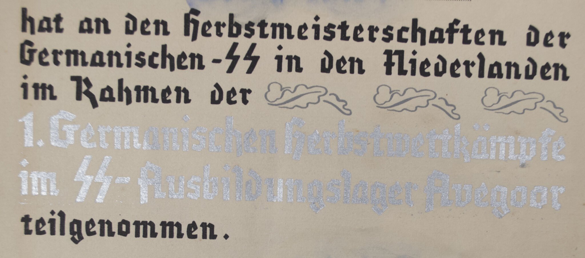 Dutch SS / Germaansche SS : Urkunde SS-Ausbildungslager Avegoor with original Rauter signature (Extremely rare!!!) — image 14