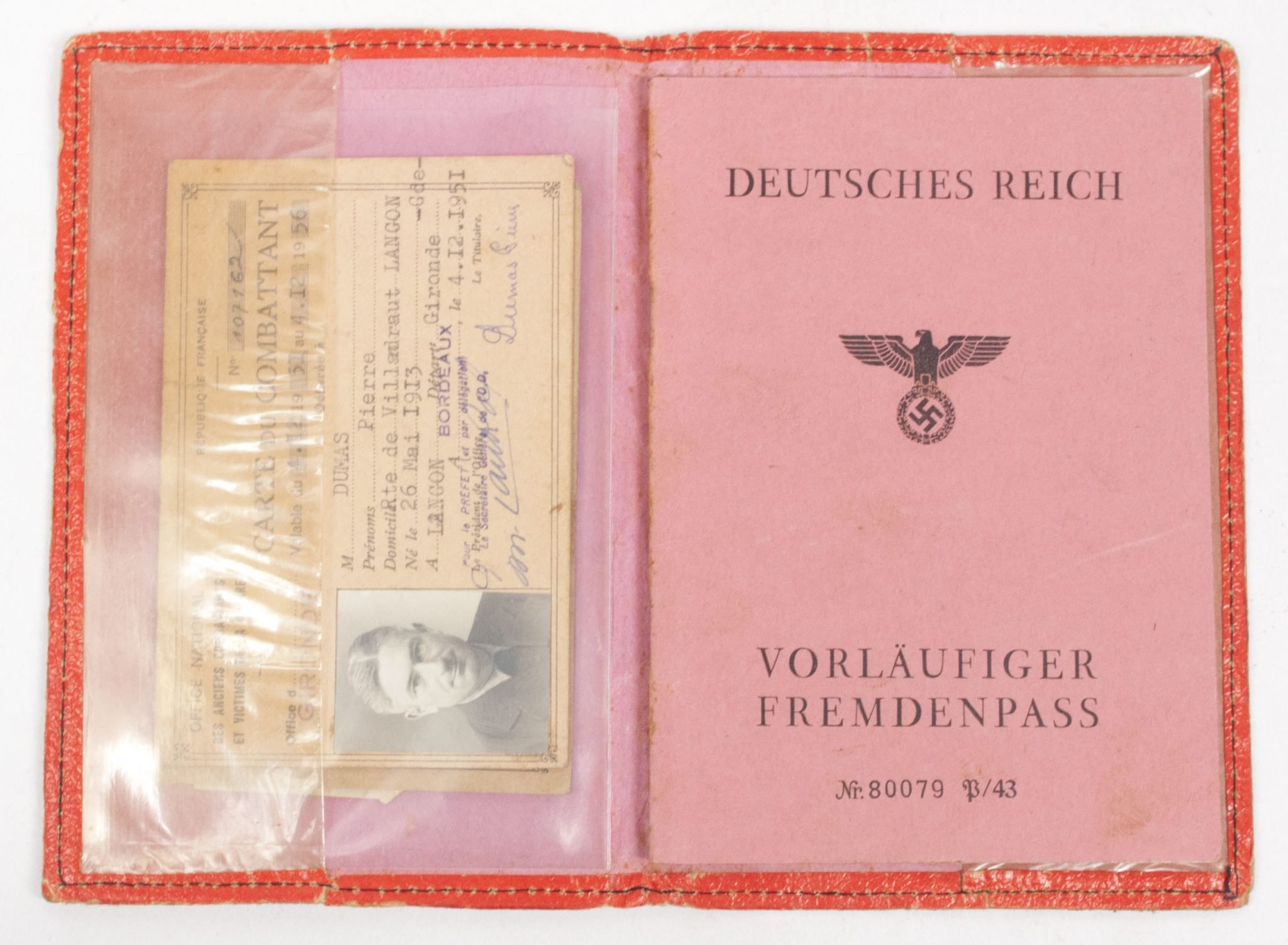 French WWI Veteran grouping with German WWII Vorläufiger Fremdenpass + medals + citations — image 28