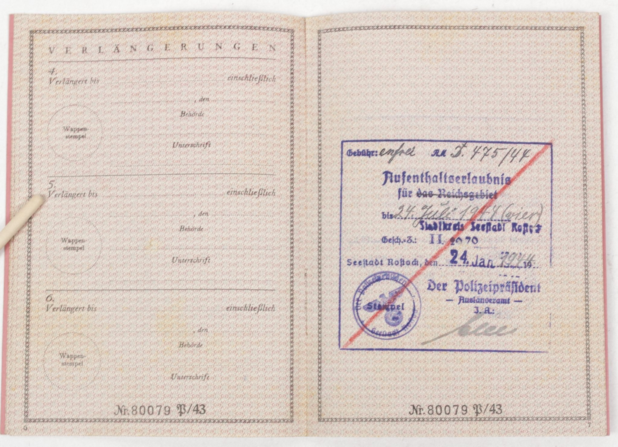 French WWI Veteran grouping with German WWII Vorläufiger Fremdenpass + medals + citations — image 33