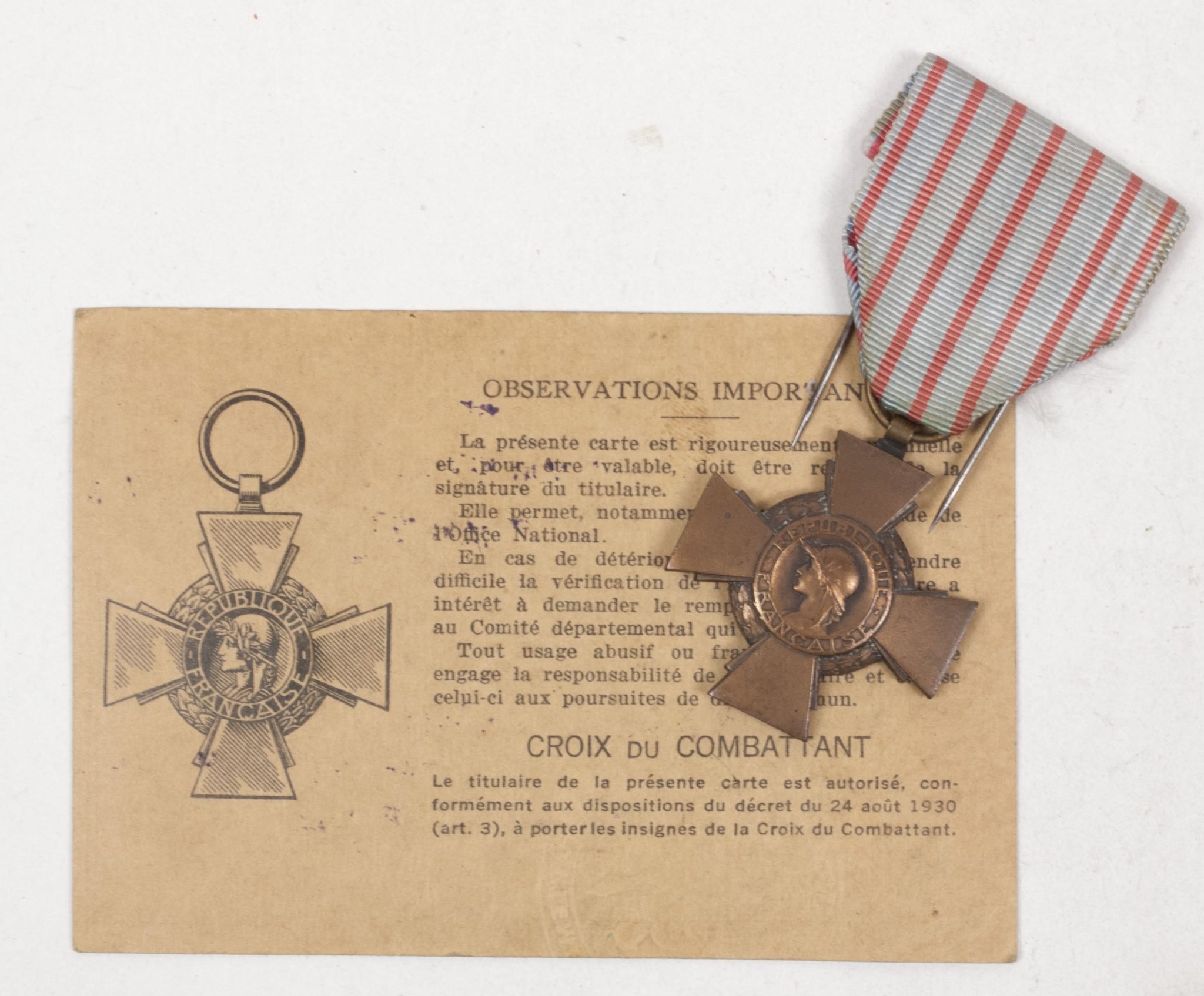 French WWI Veteran grouping with German WWII Vorläufiger Fremdenpass + medals + citations — image 5