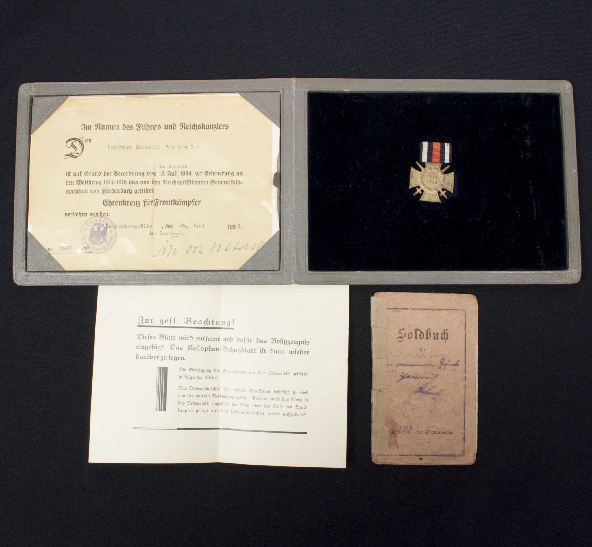 Luxuary Ehrenkreuz für Frontkämpfer 1914-1918 presentation map + soldbuch – rare — image 17
