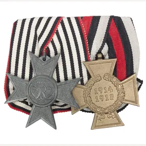 German medalbar with Kiregshilfskreuz + Nichtkämpferkreuz