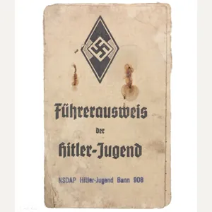 Hitlerjugend (HJ) Führerausweis der Hitler-Jugend – NSDAP Hitler-Jugend Bann 908