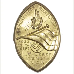 Landesverband L.V. Weser Ems V.D.A. Jugendtreffen Wilhelmshaven 23.j.24.Sept. 1933 abzeichen …
