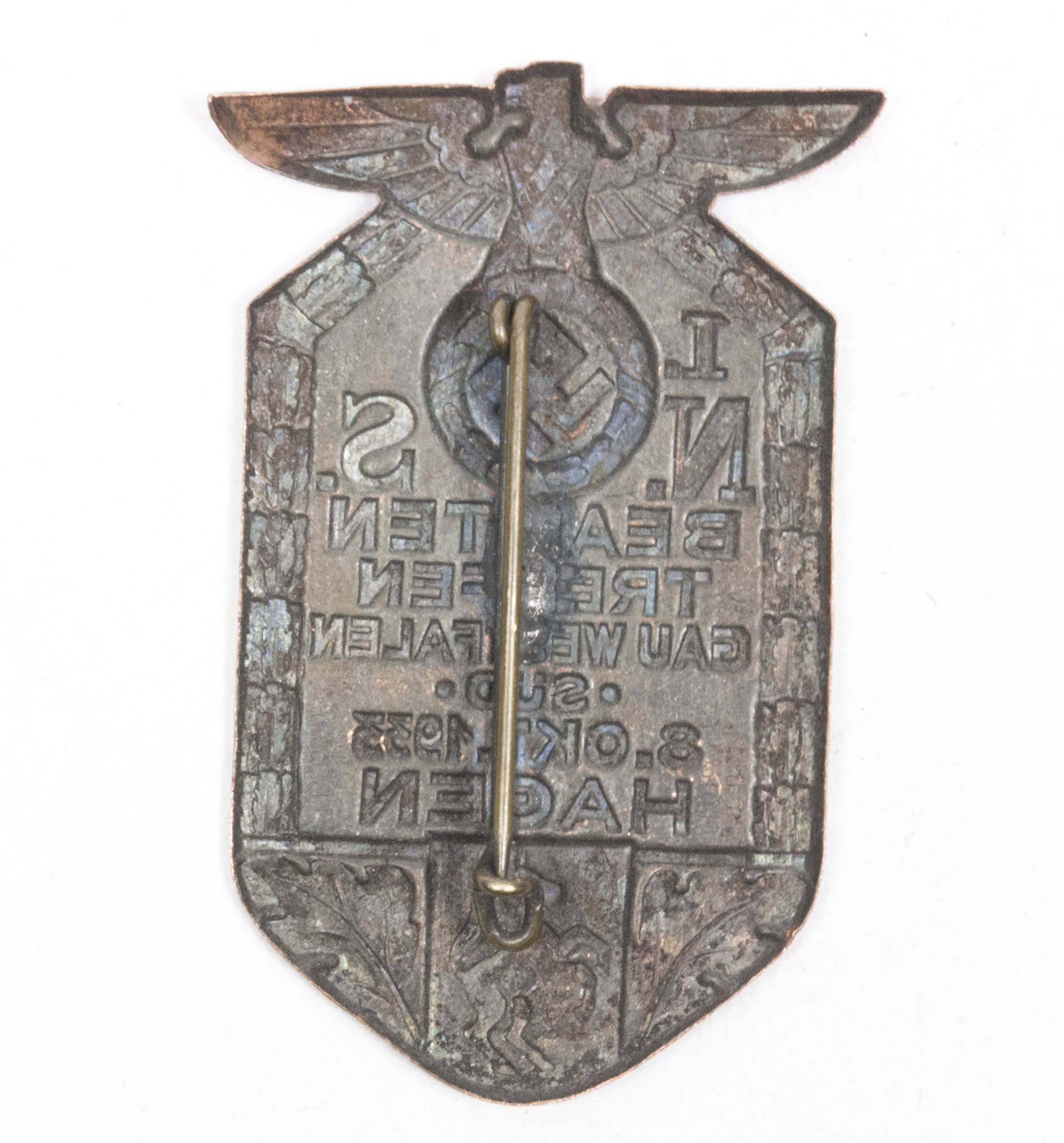 I. N.S. Beamten Treffen Gau Westalen Süd 8. Okt. 1933 Hagen abzeichen – rare — image 2