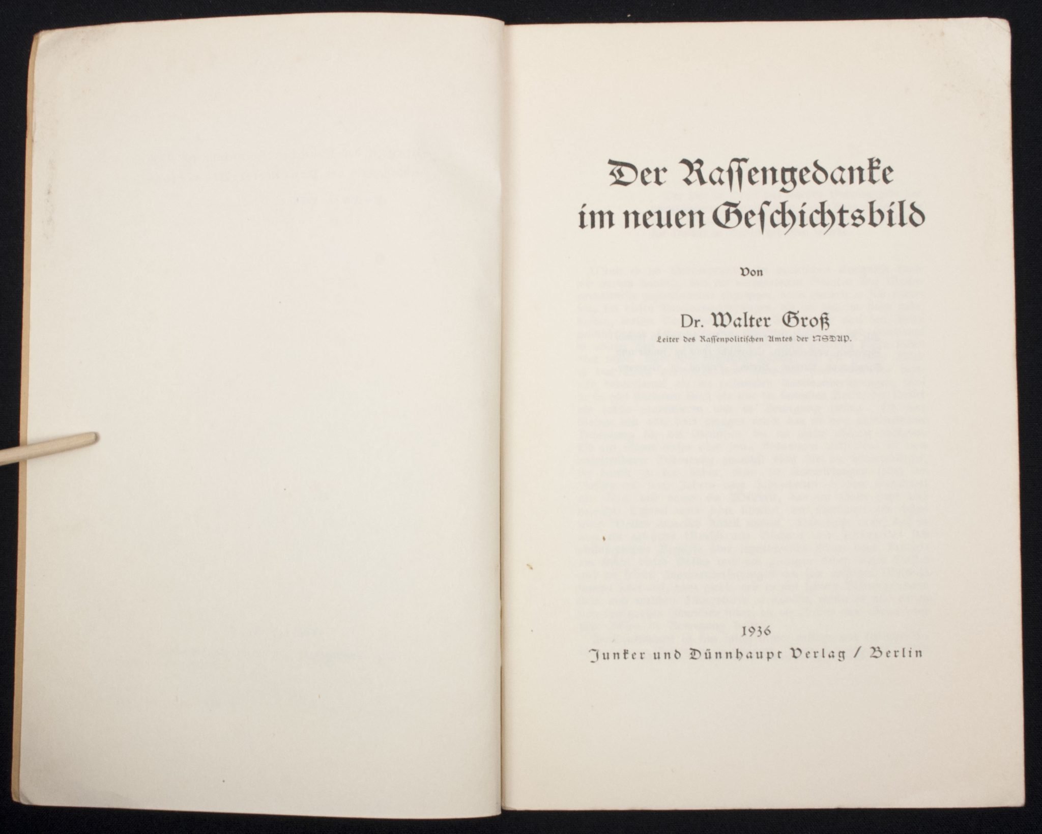 (Brochure) Dr. Walter Gross – Der Rassengedanke im neuen Geschichtsbild — image 3