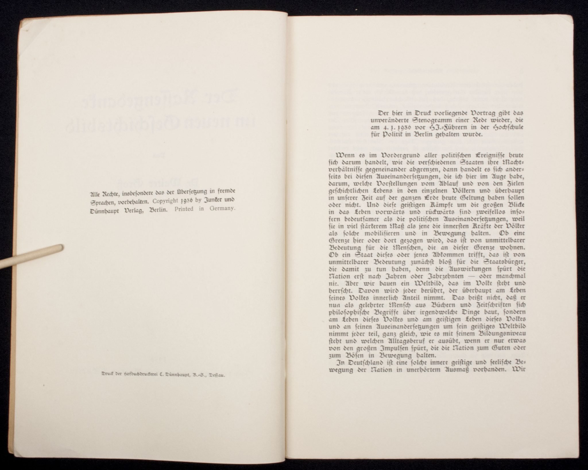 (Brochure) Dr. Walter Gross – Der Rassengedanke im neuen Geschichtsbild — image 4