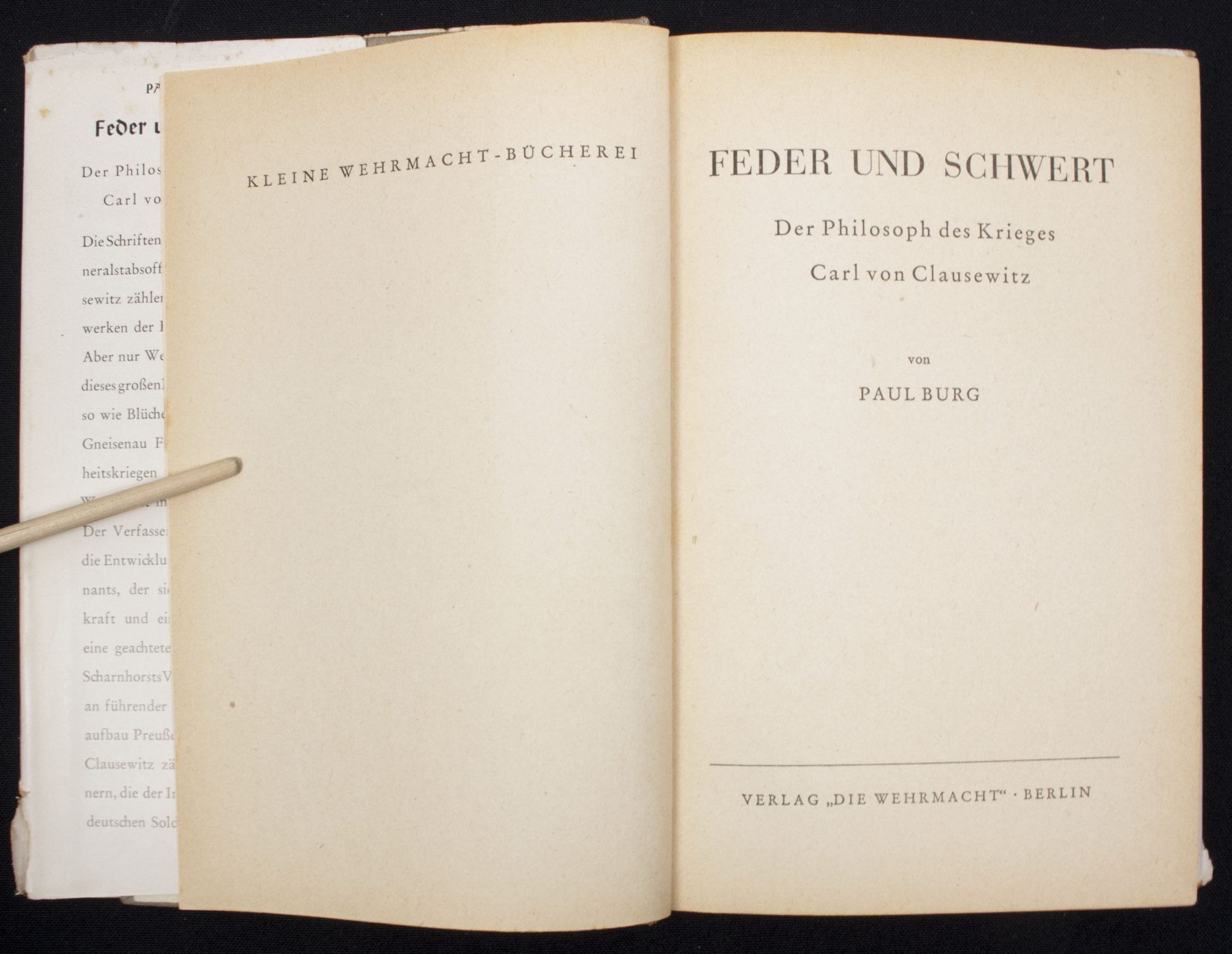 (Book) Paul Burg – Feder und Schwert – Der Philosoph des Krieger Carl von Clausewitz (1939) — image 6