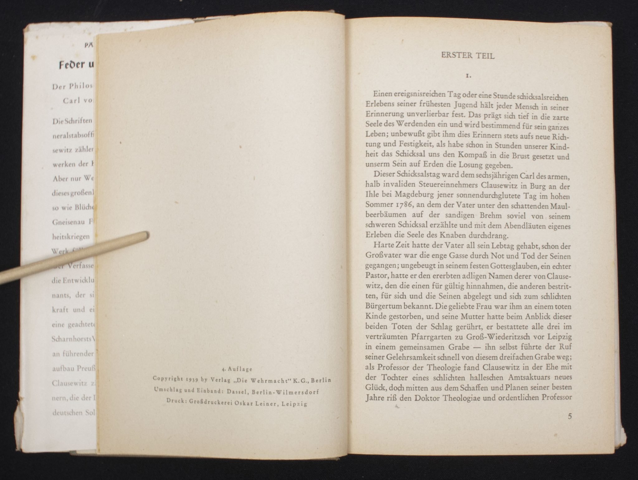 (Book) Paul Burg – Feder und Schwert – Der Philosoph des Krieger Carl von Clausewitz (1939) — image 7