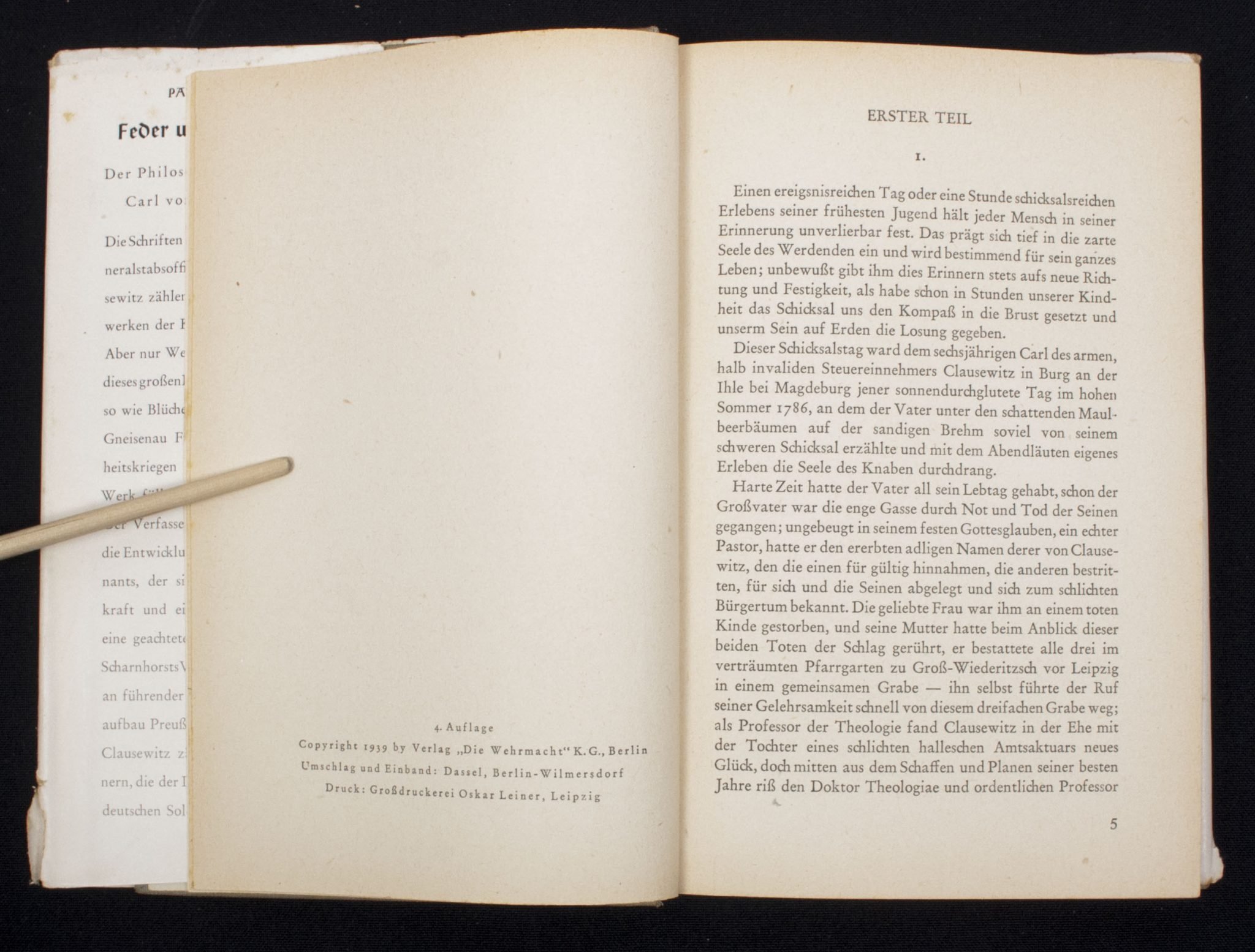 (Book) Paul Burg – Feder und Schwert – Der Philosoph des Krieger Carl von Clausewitz (1939) — image 8