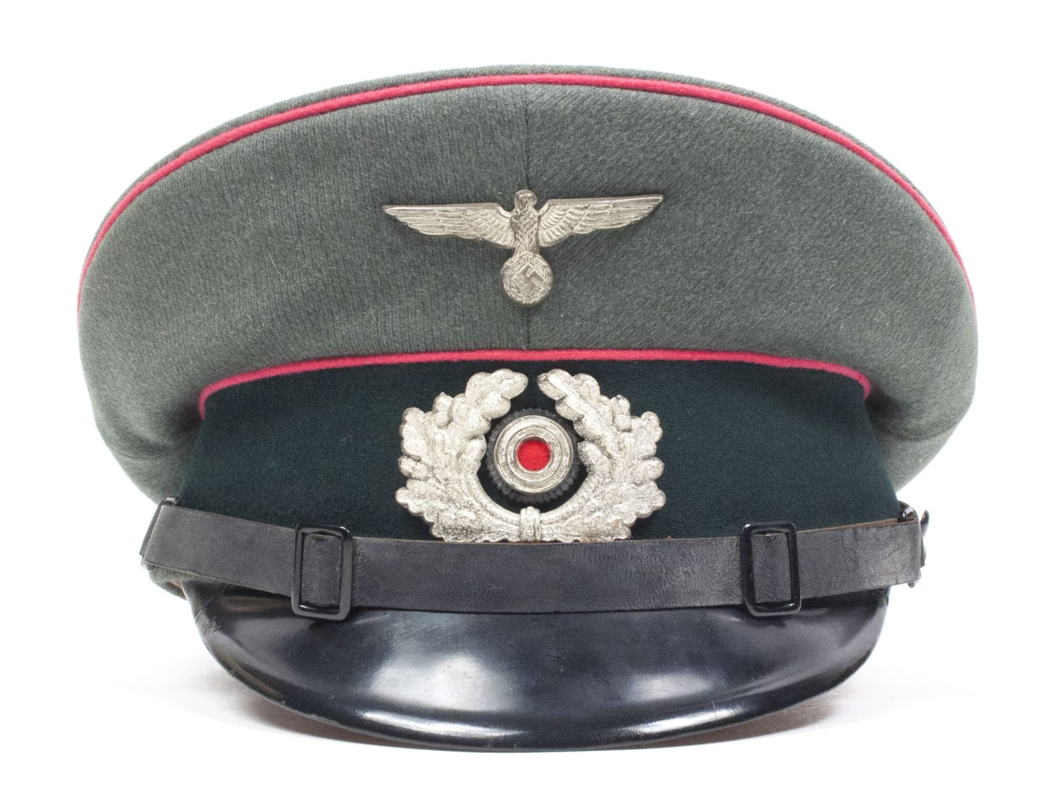 Wehrmacht (Heer) Panzerjäger NCO/EM visor (by maker G.A. Hoffmann Berlin SW 1936) – MINT — image 2