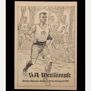 (Postcard) SA-Wettkämpfe Berlin Olympia Stadion 13.14.& 15. August 1937