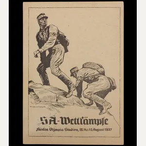 (Postcard) SA-Wettkämpfe Berlin Olympia Stadion 13.14.& 15. August 1937