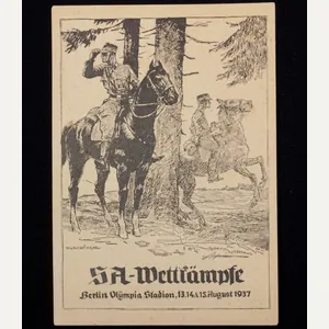 (Postcard) SA-Wettkämpfe Berlin Olympia Stadion 13.14.& 15. August 1937
