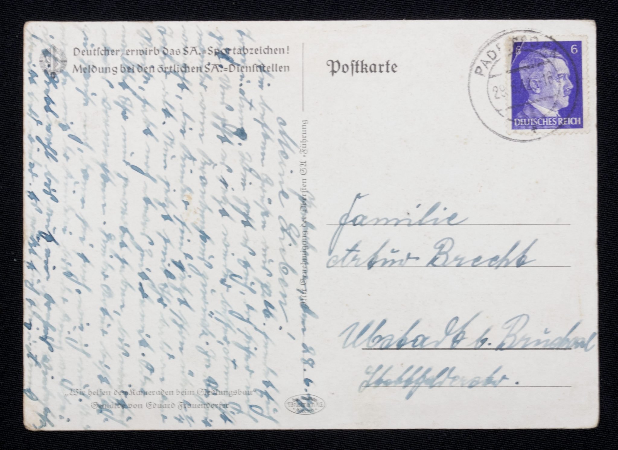 (Postcard) Deutscher Erwirb das SA-Sportabzeichen! Meldungen bei den örtlichen SA-Dienststellen — image 3