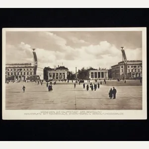 (Postcard) München, die Hauptstadt der Bewegung Königsplatz mit Führerhaus, Ehrentempel …