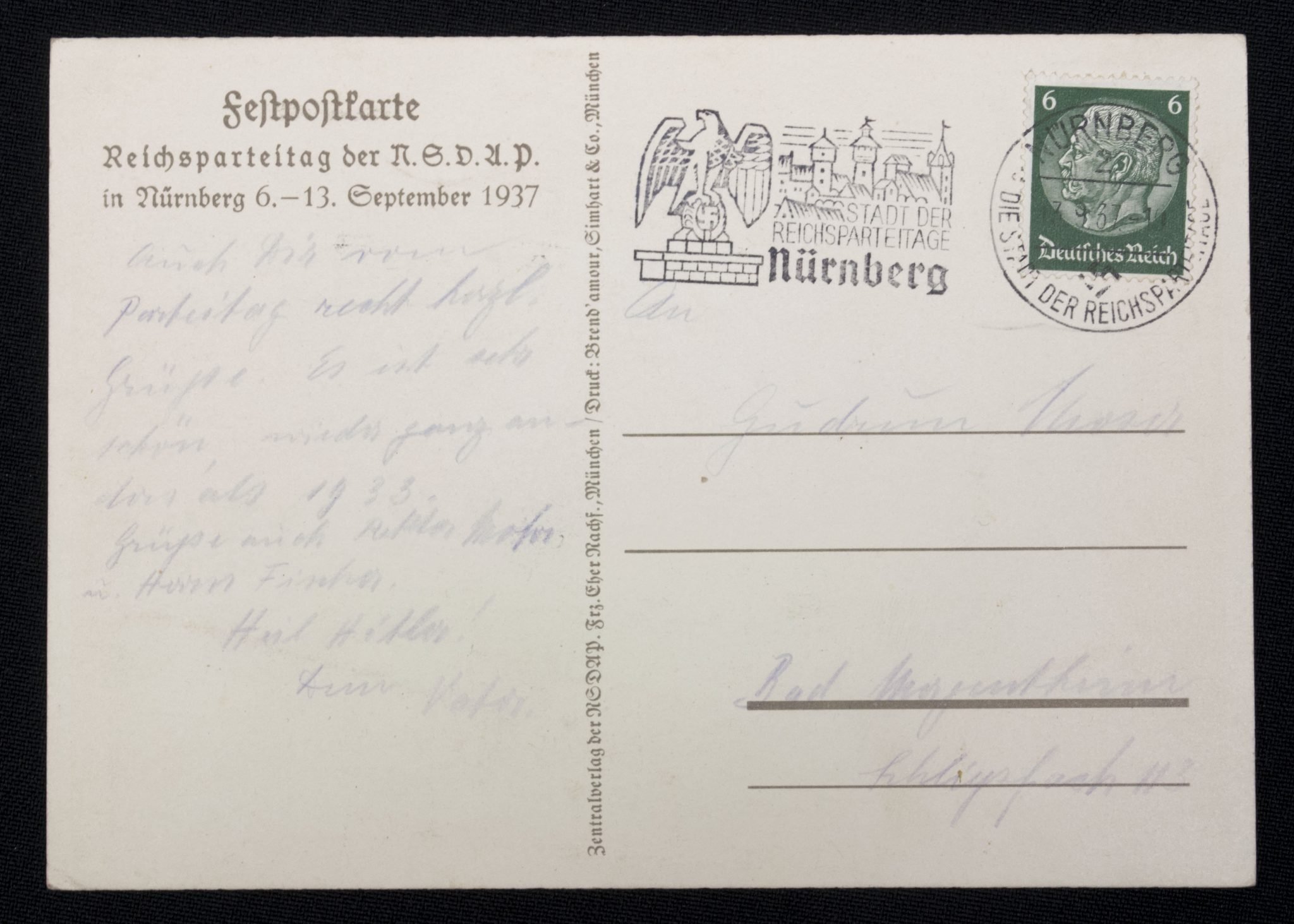 (Postcard) Reichsparteitag Nürnberg 6-13. September 1937 — image 2