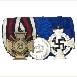 German WWII medalbar with Frontkàmpofer Ehrenkreuz + Im Dienste bei …