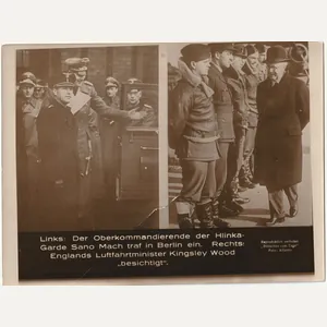 (Pressphoto) Oberkommandierende der Hlinka-Garde Sano Mach + Englands Luftfahrtminister Kingsley …