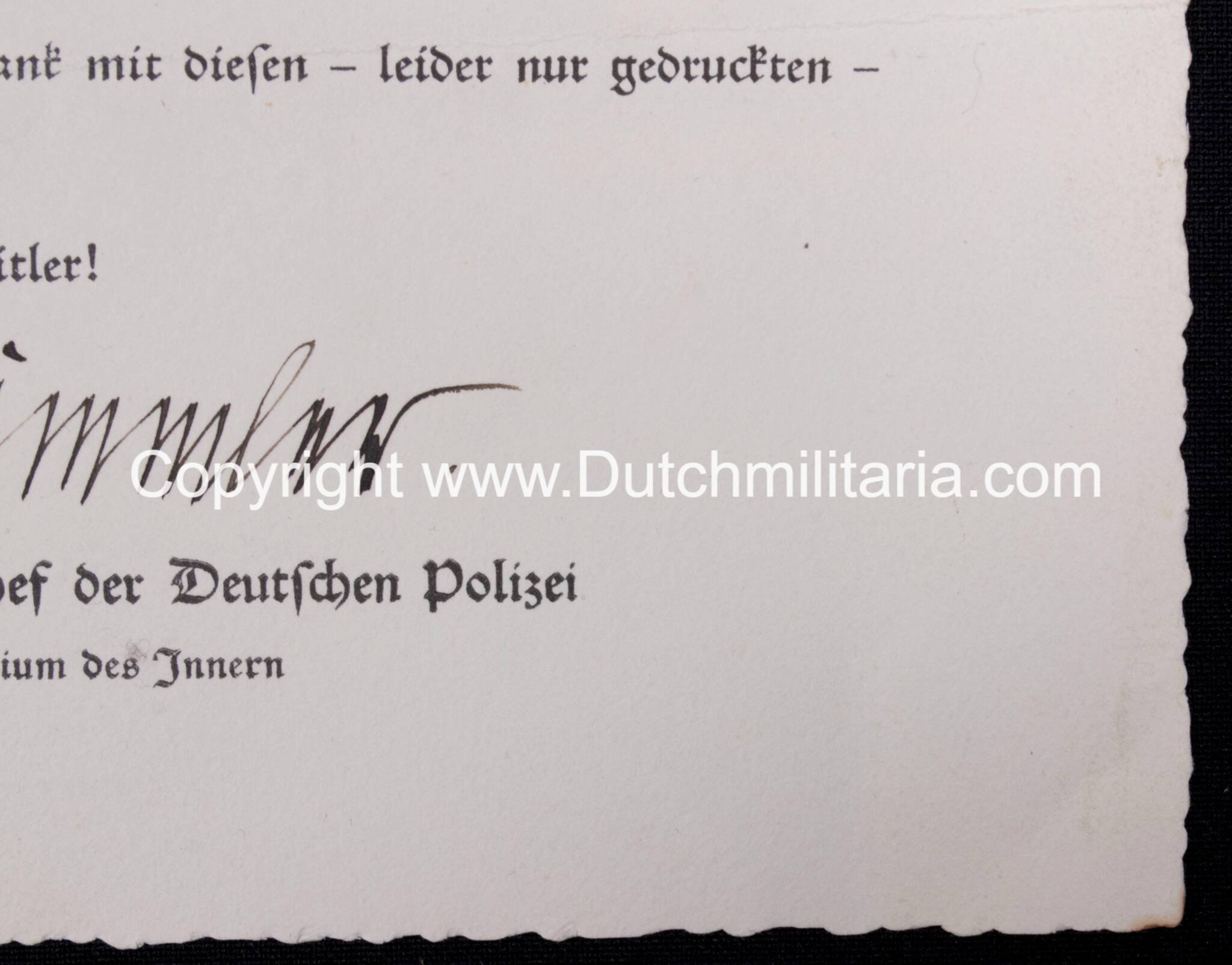 Reichsführer SS Heinrich Himmler original autograph on thank card for sympathy because of his fathers funeral (1936) – RARE — image 8