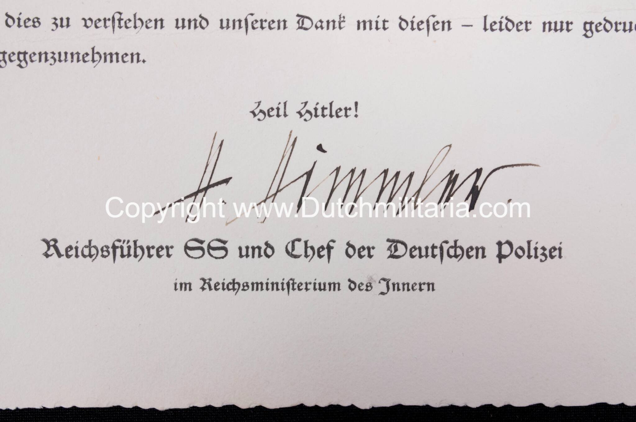 Reichsführer SS Heinrich Himmler original autograph on thank card for sympathy because of his fathers funeral (1936) – RARE — image 9