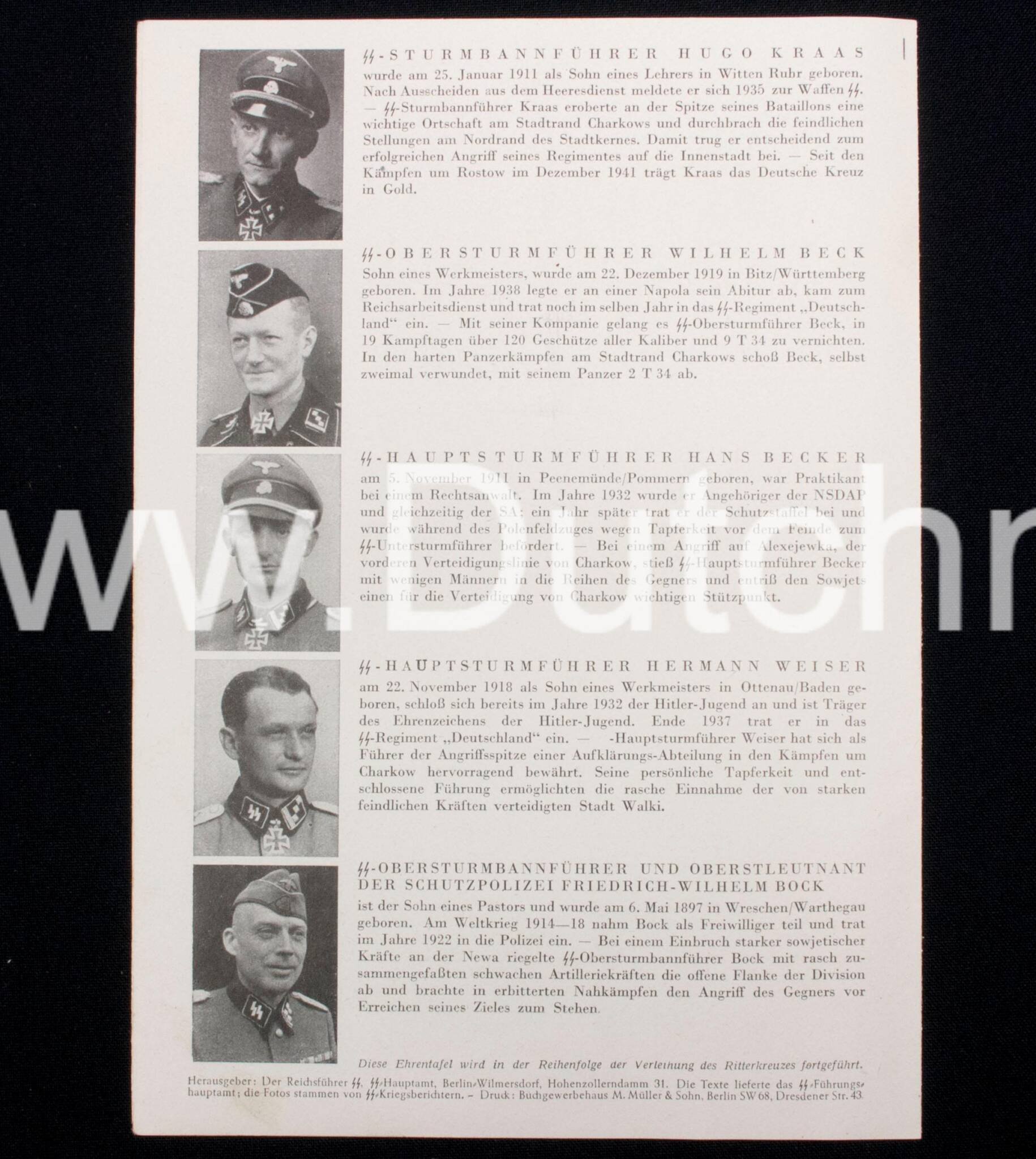 (Brochure) SS-Leitheft 9. Jahrgang – Heft 12 (Dezember 1943) + Die Ritterkreuzträger der Waffen-SS Folge 5 (with Gerardus Mooyman) — image 6