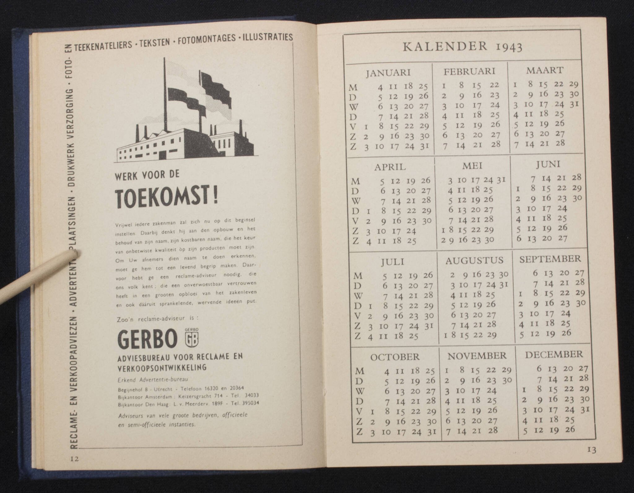 (NSB) Almanak 1943 complete with the very rare foldable chart of the Netherlands – Rare — image 17