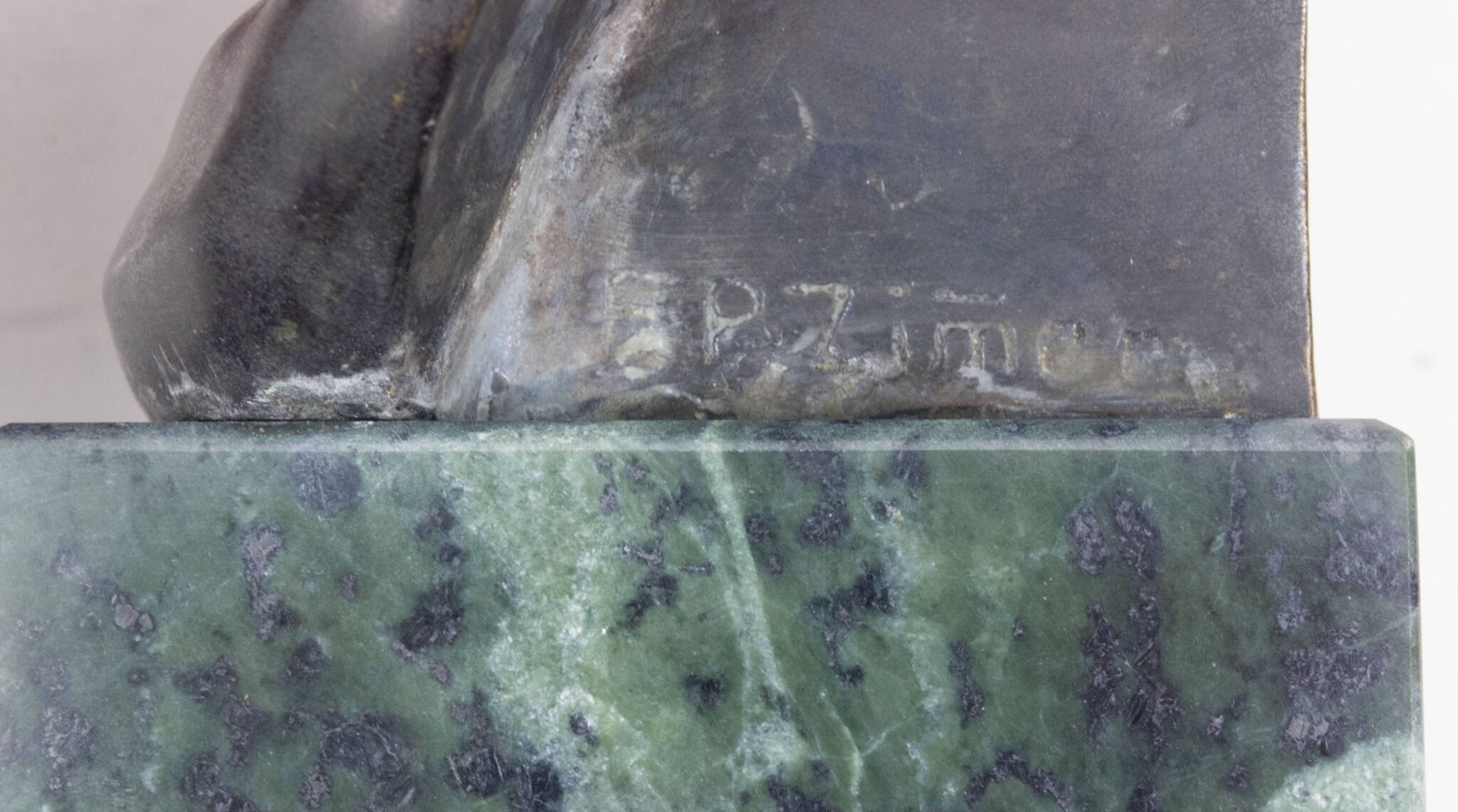 German World War I frontsoldier bust (large size 30 cm) by artist Fritz P. Zimmer – dated 1917 – rare — image 11