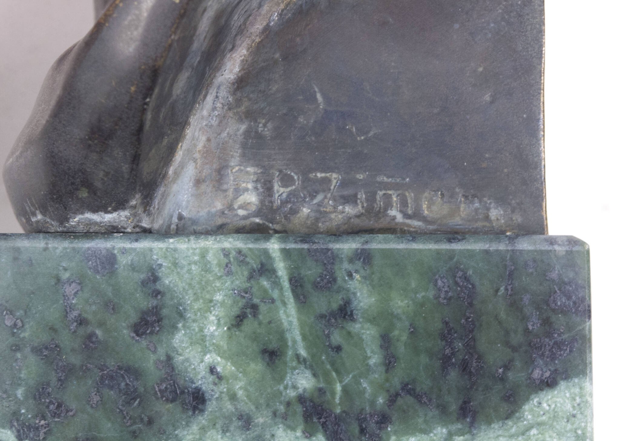 German World War I frontsoldier bust (large size 30 cm) by artist Fritz P. Zimmer – dated 1917 – rare — image 12