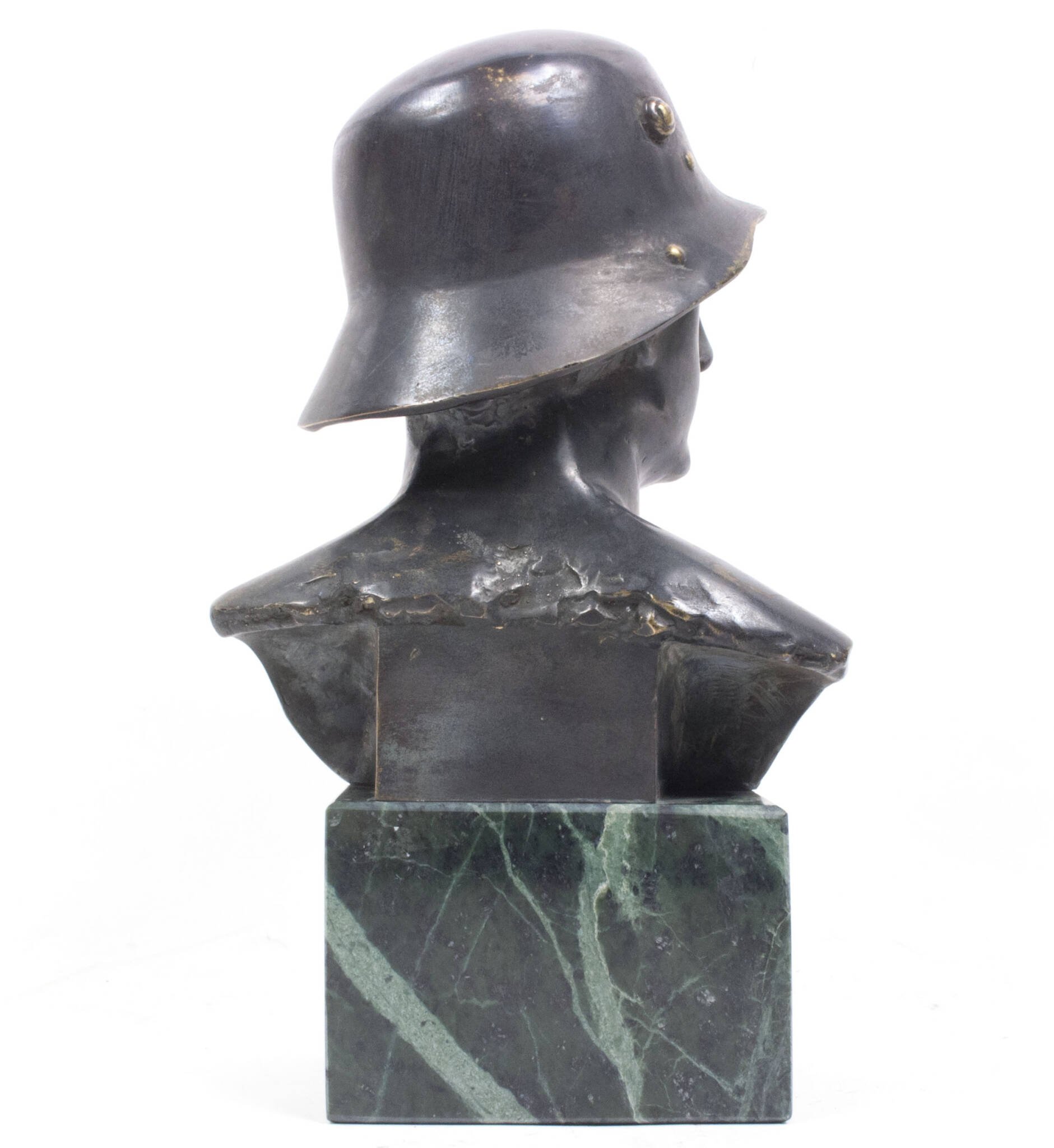German World War I frontsoldier bust (large size 30 cm) by artist Fritz P. Zimmer – dated 1917 – rare — image 14