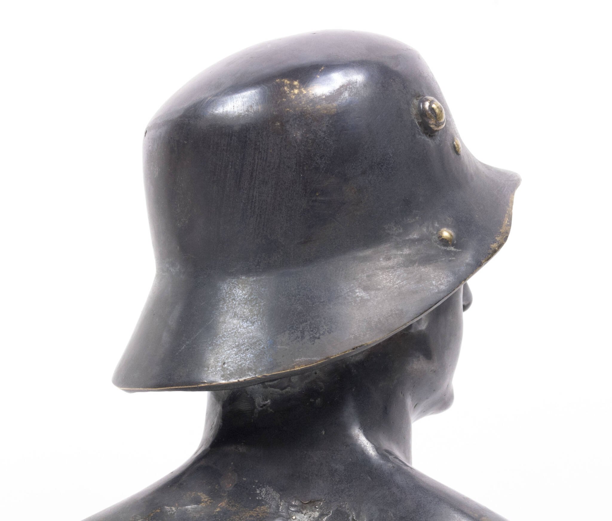 German World War I frontsoldier bust (large size 30 cm) by artist Fritz P. Zimmer – dated 1917 – rare — image 15
