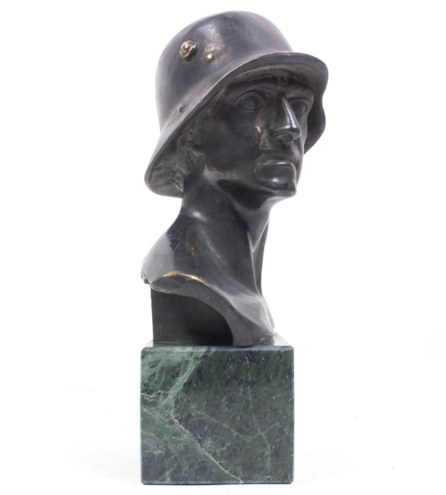 German World War I frontsoldier bust (large size 30 cm) by artist Fritz P. Zimmer – dated 1917 – rare — image 18