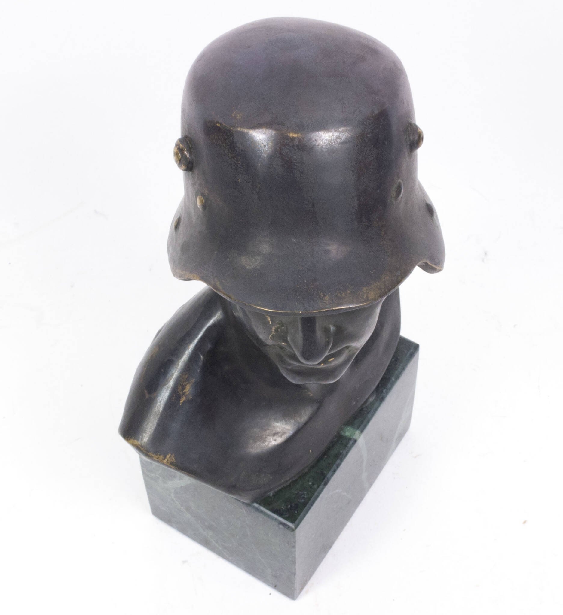 German World War I frontsoldier bust (large size 30 cm) by artist Fritz P. Zimmer – dated 1917 – rare — image 27