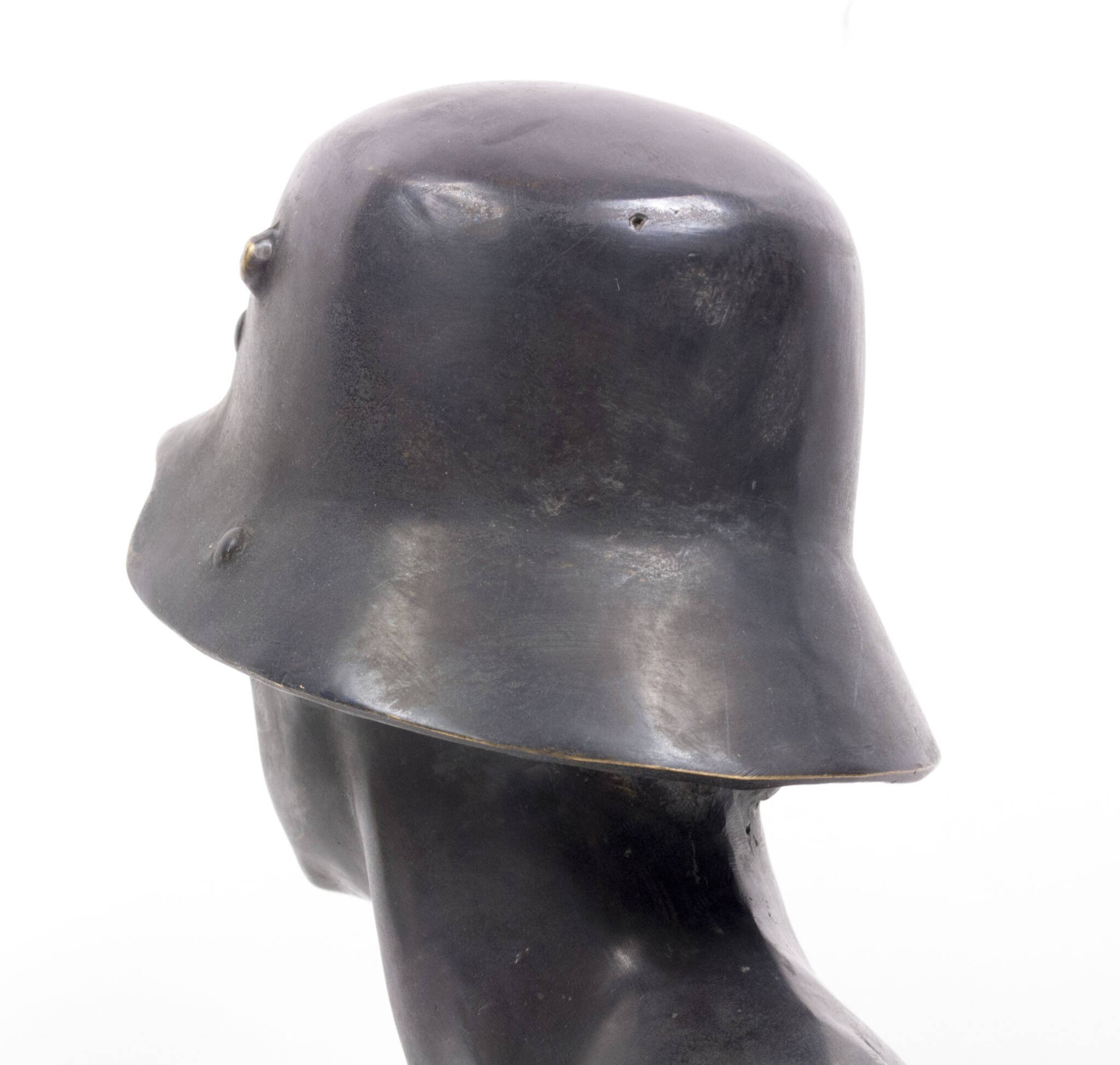 German World War I frontsoldier bust (large size 30 cm) by artist Fritz P. Zimmer – dated 1917 – rare — image 8